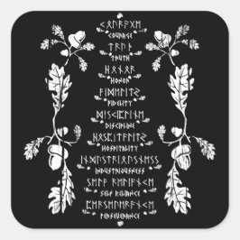 Adesivo Quadrado Nine Noble Virtude Sticker