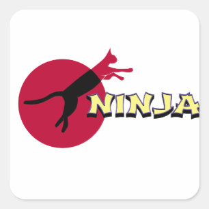 Adesivo Quadrado Ninja Cat