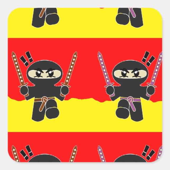 Adesivo Quadrado Ninjas raivosos (Frente)