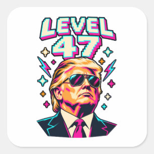 Adesivo Quadrado Nível 47 Neon Arcade