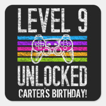Nível 9 Desbloqueado 9º Aniversário Gamer Personal