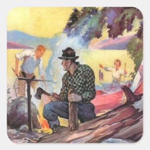 Adesivo Quadrado No acampamento