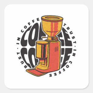 Adesivo Quadrado No Café confiamos