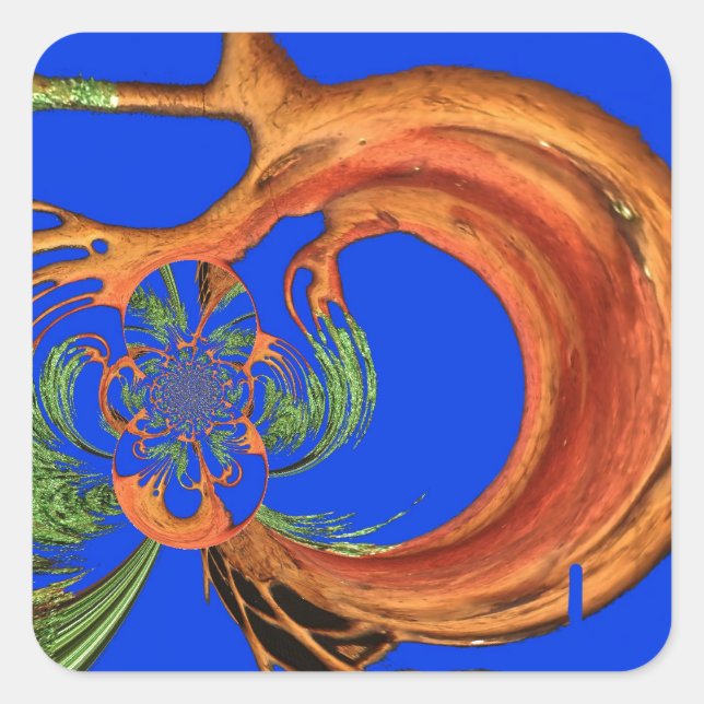 Adesivo Quadrado No céu azul: Coleção de Árvores Acácia (Frente)