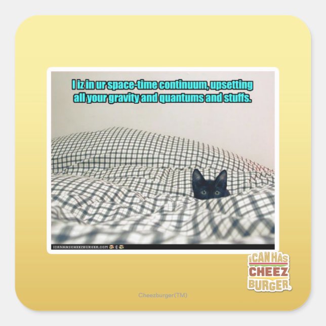 Adesivo Quadrado No Continuum de Tempo de Espaço (Frente)