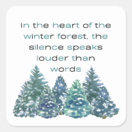 Adesivo Quadrado No Coração Da Floresta De Inverno