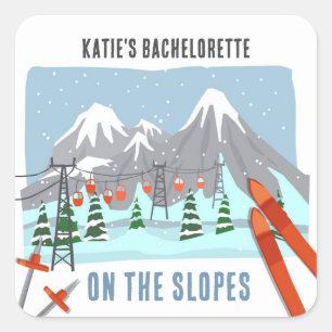 Adesivo Quadrado No Fim De Semana Da Bachelorette Ski Slopes