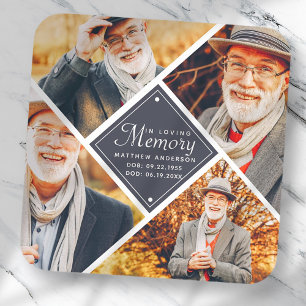 Adesivo Quadrado No Loving Memory Modern Multi Photo Template