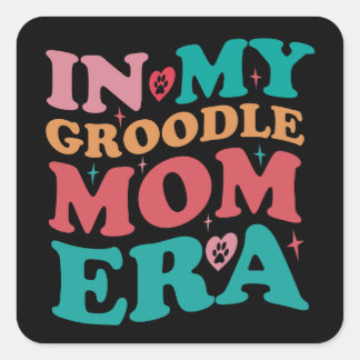 Adesivo Quadrado No Meu Groodle Era Groovy Retro Gift