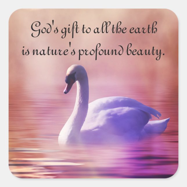 Adesivo Quadrado Noble Swan (Frente)