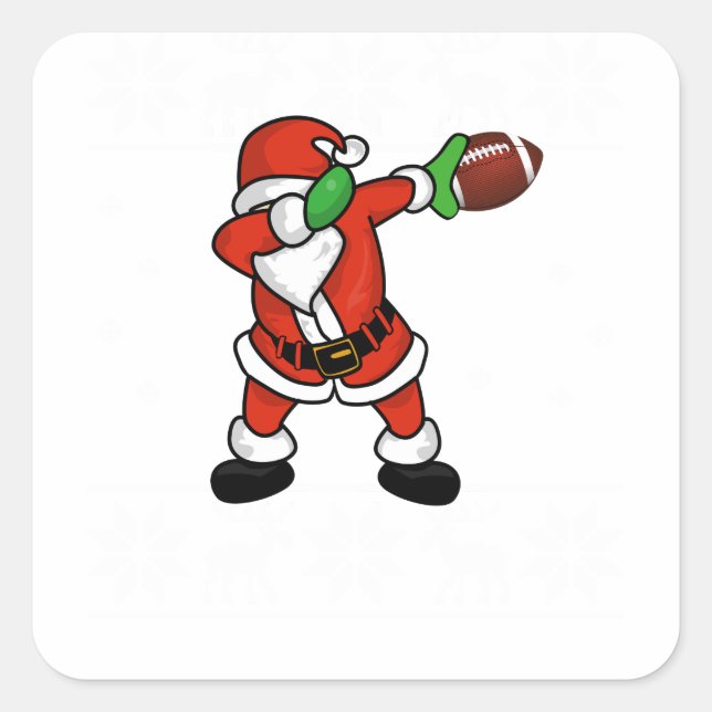 Adesivo Quadrado Noel Claus dabbing do Natal (Frente)