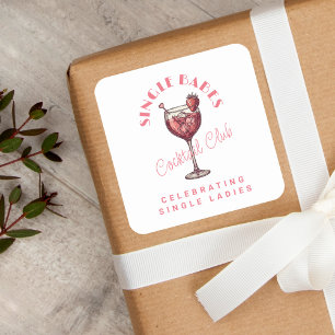Adesivo Quadrado Noite das Meninas Solteiras Pink Cocktail