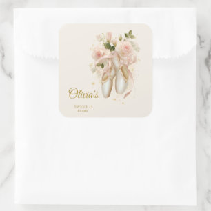 Adesivo Quadrado Noite de Ballet Rosé Doce, personalizado