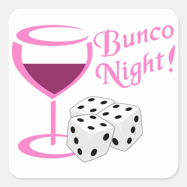 Adesivo Quadrado Noite de Bunco (Frente)