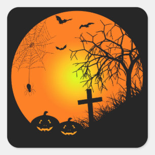Adesivo Quadrado Noite de Halloween