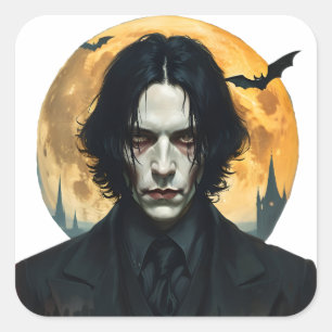 Adesivo Quadrado Noite de Halloween - Ascensão de vampiro