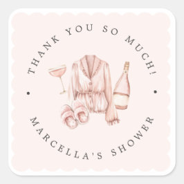 Adesivo Quadrado Noite de Pijamas & Prosecco para Noiva