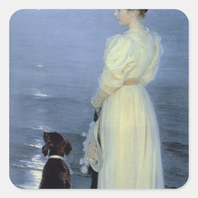 Adesivo Quadrado Noite de Verão em Skagen (Frente)