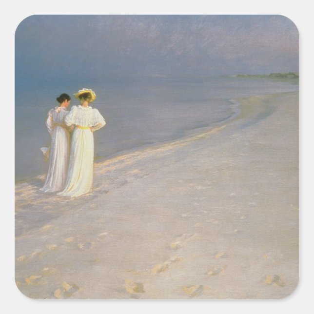 Adesivo Quadrado Noite de Verão em Skagen Southern Beach (Frente)