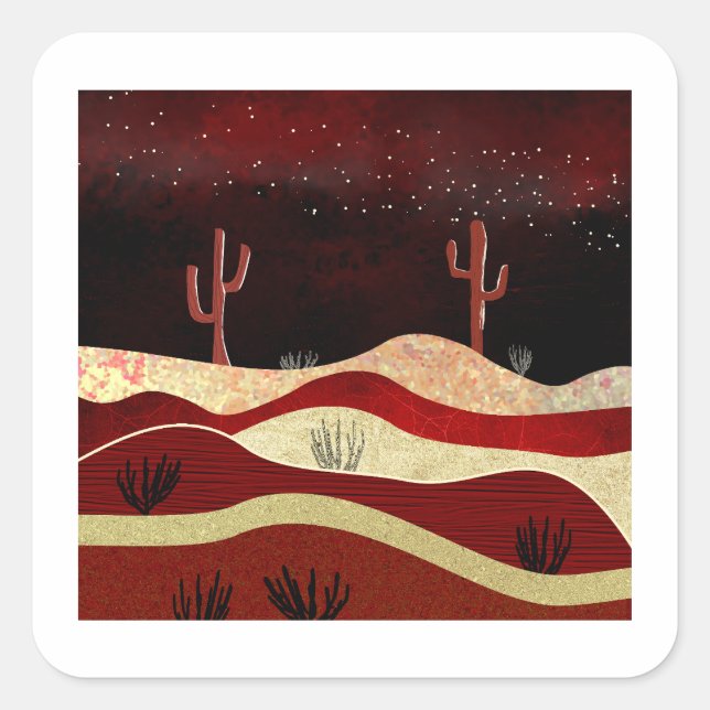 Adesivo Quadrado Noite do Deserto (Frente)