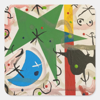 ADESIVO QUADRADO NOITE LOUCA COM ESTRELA VERDE