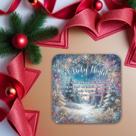 Adesivo Quadrado Noite Santa Elegante João 1:14 Natal Cristão