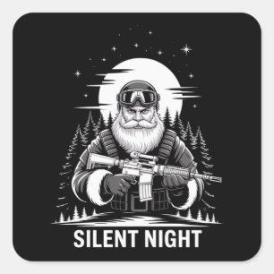 Adesivo Quadrado Noite Silenciosa Papai Noel Natal Veterano Militar