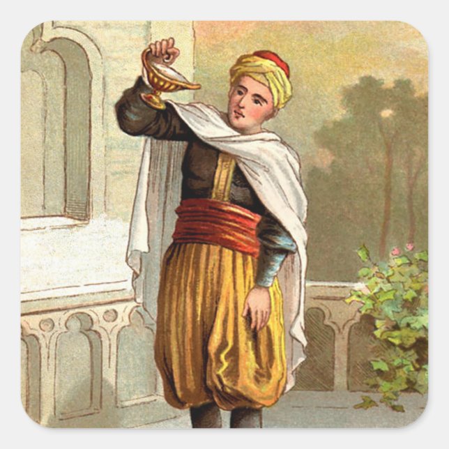 Adesivo Quadrado Noites árabes de 1001: Aladim (Frente)