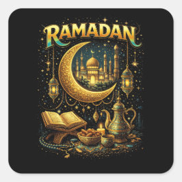 Adesivo Quadrado Noites Douradas do Ramadão