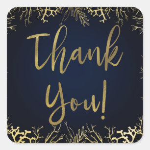 Adesivo Quadrado Noiva Coral Elegante Dourada e Azul Naval Escuro