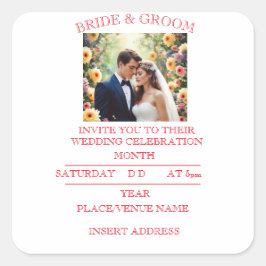 ADESIVO QUADRADO NOIVA E NOIVO