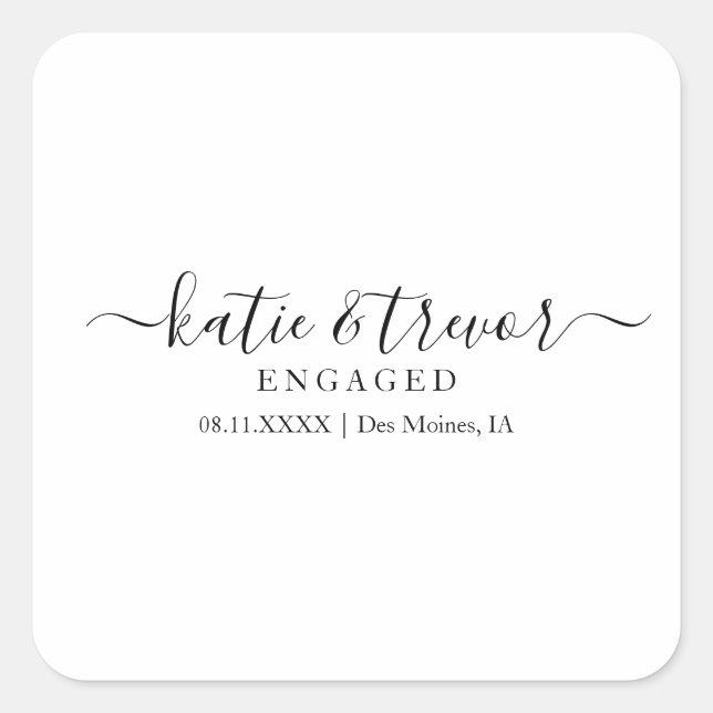 Adesivo Quadrado Noivado (Frente)