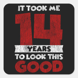 Adesivo Quadrado Noivado De 14 Anos Me Fez Parecer Bom 14 Aniversár