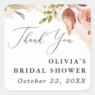 Adesivo Quadrado Noivas Boho Flowers - Floral Terroso