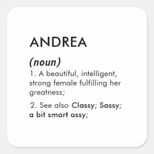 Adesivo Quadrado Nome Andrea, Nome editável, Nome personalizado