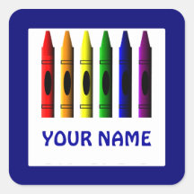Nome Crayons - Modelo Blue Crayon Sticker