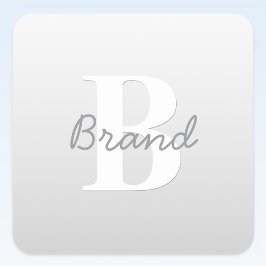 Adesivo Quadrado Nome Cursivo ou outro Texto sem Monograma | Gradie