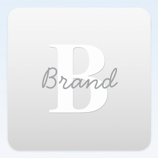 Adesivo Quadrado Nome Cursivo ou outro Texto sem Monograma | Gradie (Criador carregado)