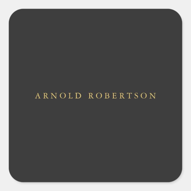 Adesivo Quadrado Nome da Adição Profissional de Cores Dourada da ci (Frente)