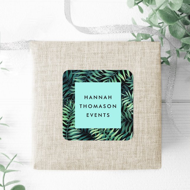 Adesivo Quadrado Nome da Empresa Botânica Tropical (Criador carregado)