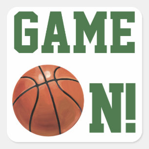 Adesivo Quadrado Nome da Equipe e Basquete de Número