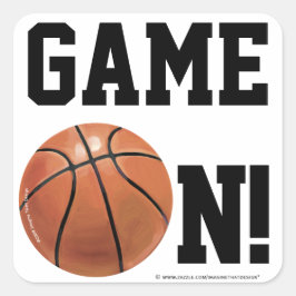 Adesivo Quadrado Nome da equipe e número de basquete