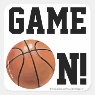 Adesivo Quadrado Nome da equipe e número de basquete