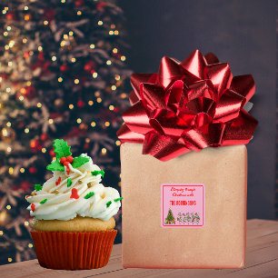 Adesivo Quadrado Nome da família Balsa de Natal