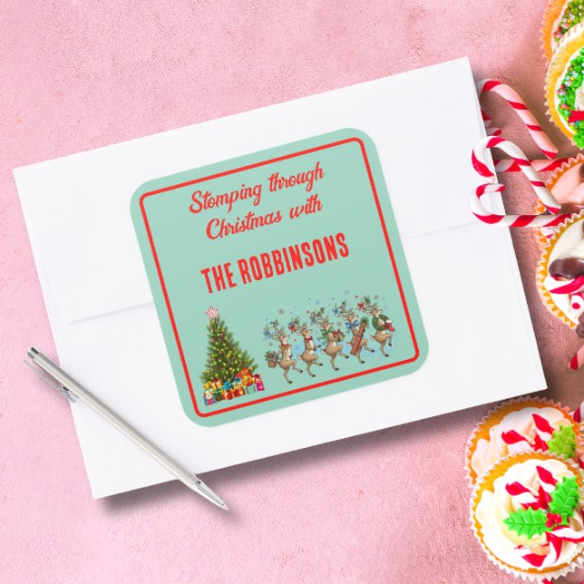 Adesivo Quadrado Nome da família Balsa de Natal (Criador carregado)