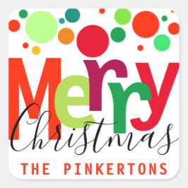 Adesivo Quadrado Nome da Família de Roteiros Modernos dos Pontos Fe