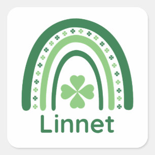 Adesivo Quadrado Nome da rede Clover Boho Rainbow