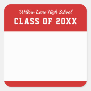 Adesivo Quadrado Nome da Reunião de Classe de Estilo de Variedade 