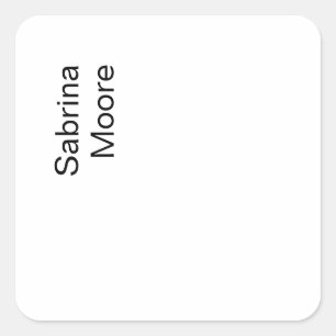 Adesivo Quadrado Nome de Adição Profissional Simples Moderno Minima