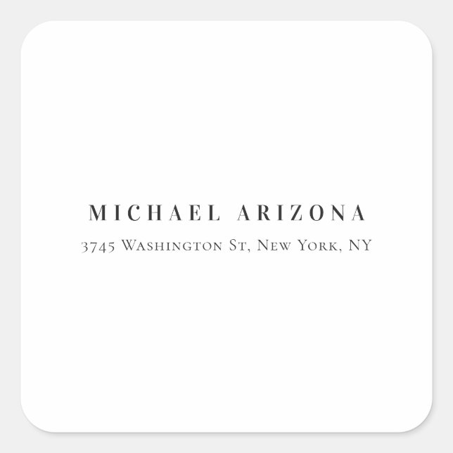 Adesivo Quadrado Nome de Adicionar Moderno Pessoal Exclusivo (Frente)